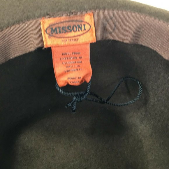 Missoni for Target Women's Floppy Brown 100% Wool Felt Hat Boho Hippy Zig Zag - Picture 3 of 5